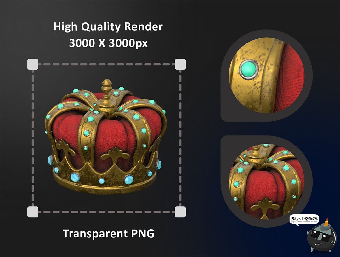 图片[5]-卡通海盗骷髅强盗复古主题元素插图3D图标PNG免抠obj格式icon素材-设计猿