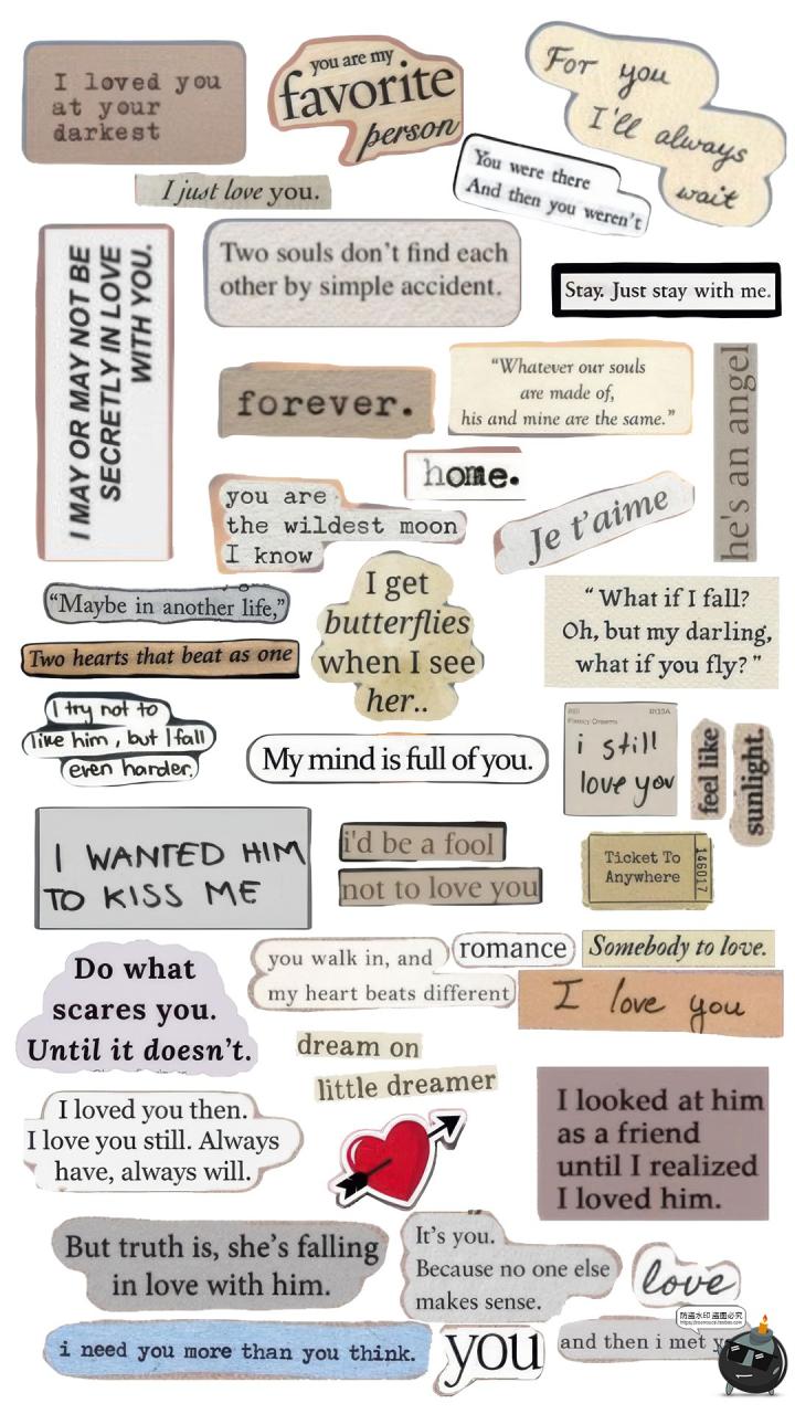 图片[2]-复古ins风英文字电子手帐拼贴撕纸便签剪纸PNG免抠图片装饰素材-设计猿