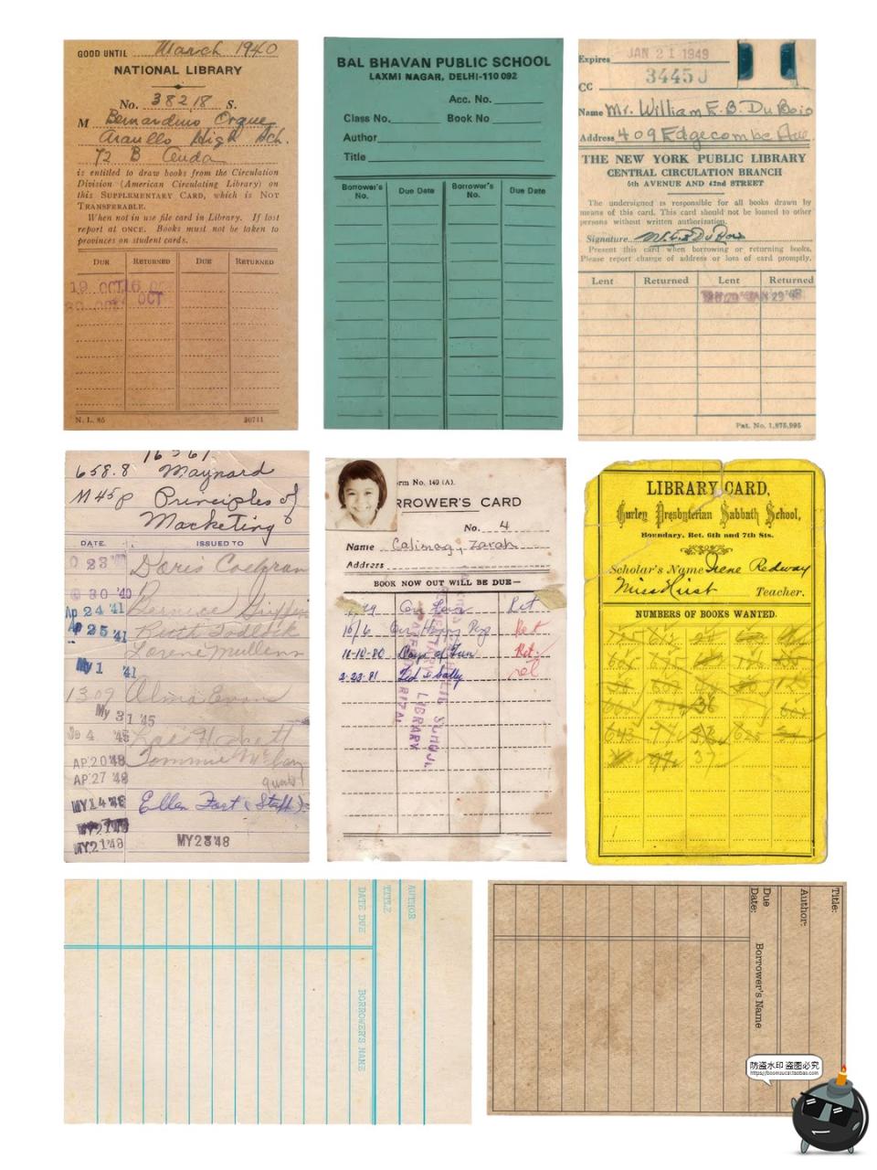 美式复古ins风旧票据卡片电子美工手账拼贴纸装饰元素PNG免抠图片-设计猿