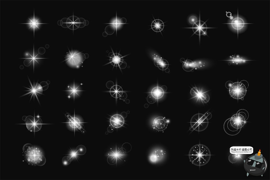 图片[2]-镜头光晕眩光高光闪光效果背景叠加PNG免抠图片AI矢量后期素材-设计猿