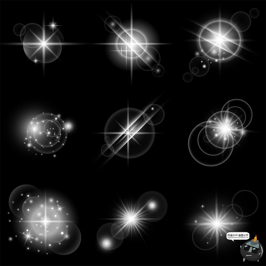 图片[4]-镜头光晕眩光高光闪光效果背景叠加PNG免抠图片AI矢量后期素材-设计猿