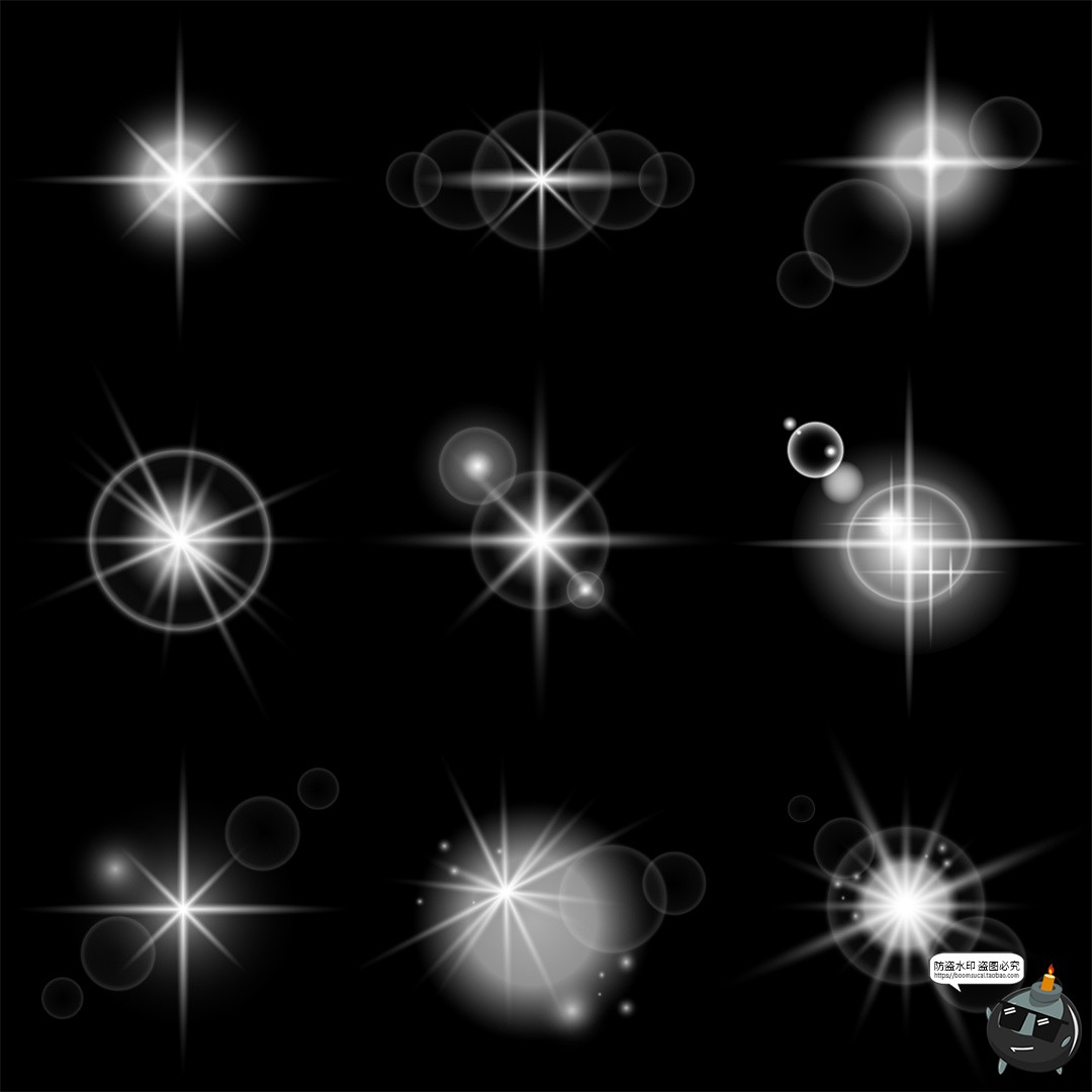 图片[5]-镜头光晕眩光高光闪光效果背景叠加PNG免抠图片AI矢量后期素材-设计猿