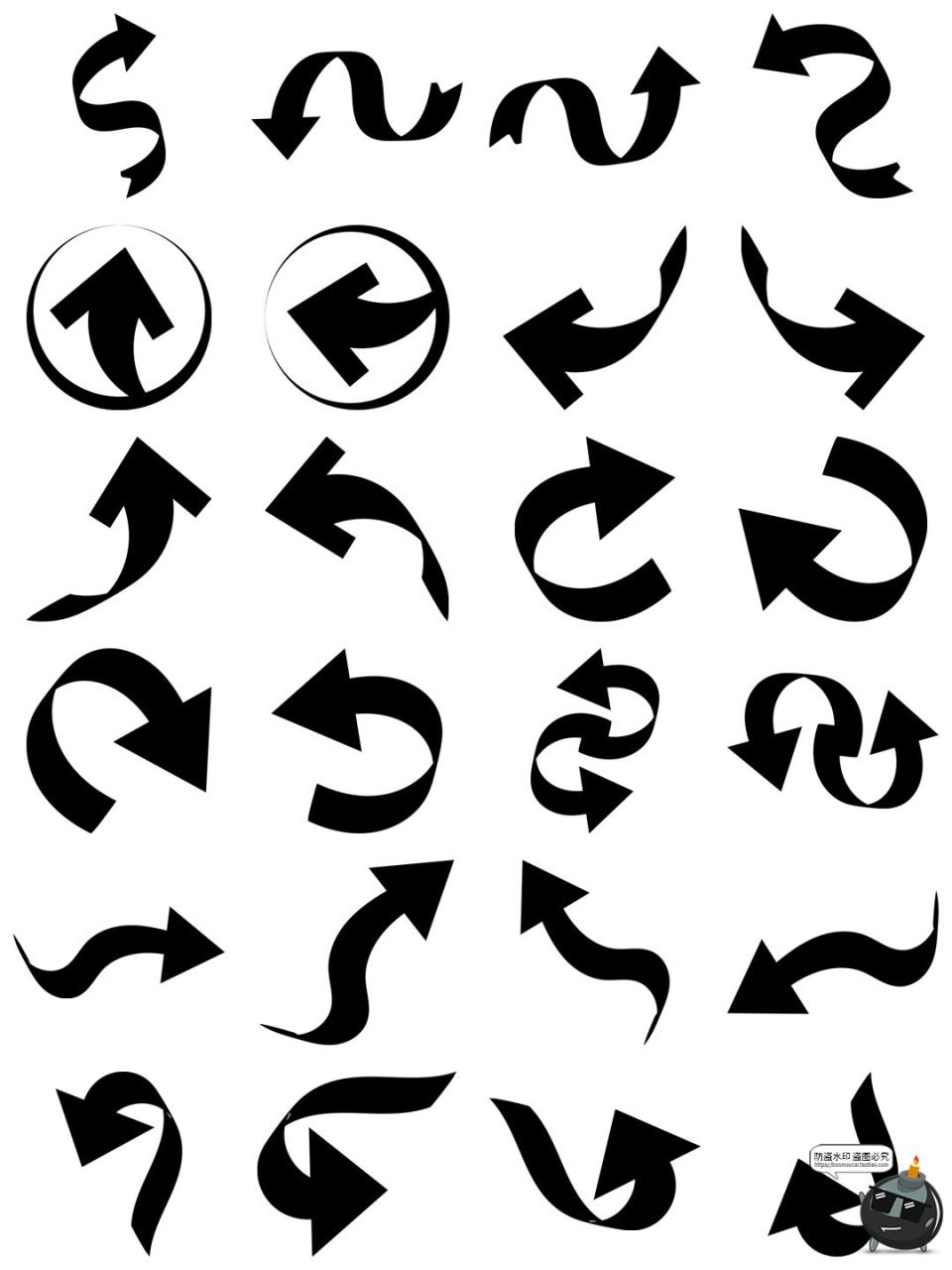 图片[4]-迷你手绘卡通可爱扭曲涂鸦线性箭头icon小图标AI矢量PNG免抠素材-设计猿