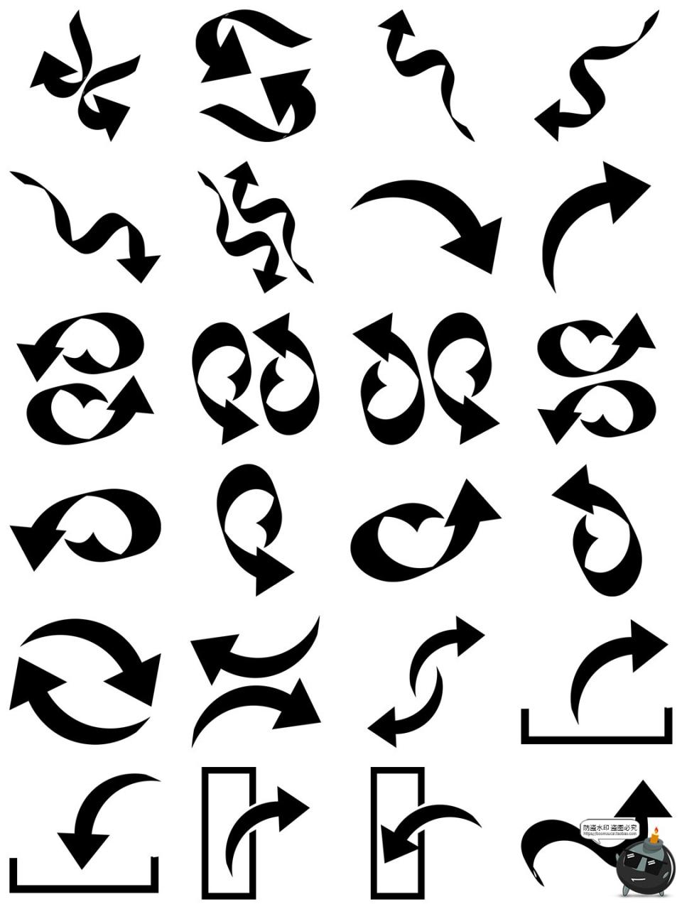 图片[5]-迷你手绘卡通可爱扭曲涂鸦线性箭头icon小图标AI矢量PNG免抠素材-设计猿