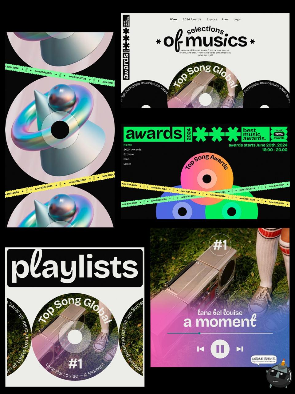 图片[4]-潮流音乐节撞色风格演出演唱会海报Banner横幅PSD排版模板ps素材-设计猿