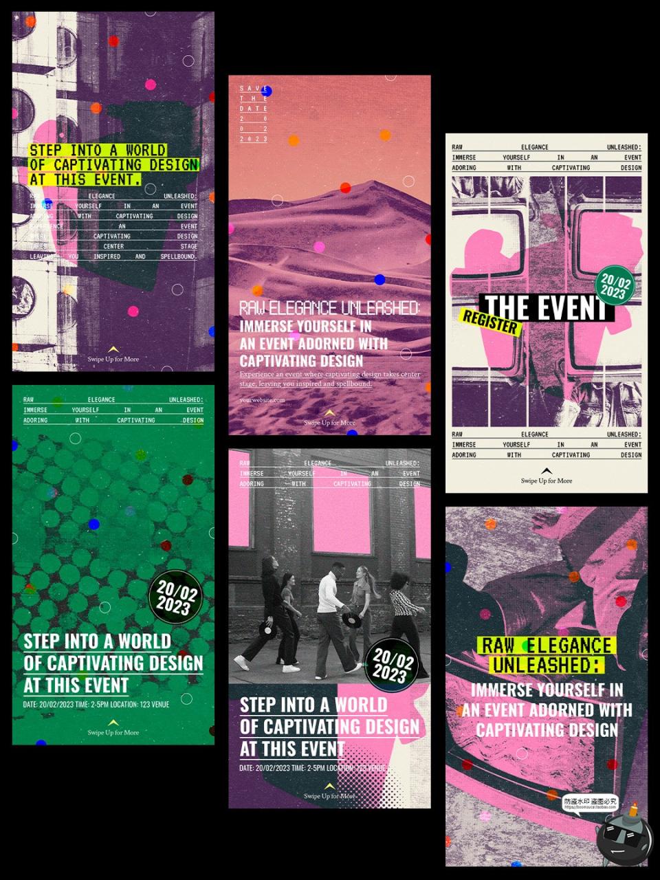 图片[3]-复古做旧街头涂鸦半调图文排版海报banner版式PSD源文件模板素材-设计猿