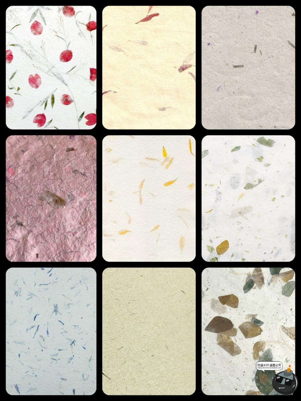 图片[2]-高清古风清新压花干花书法宣纸纹理纸张底纹贴图背景JPG图片素材-设计猿