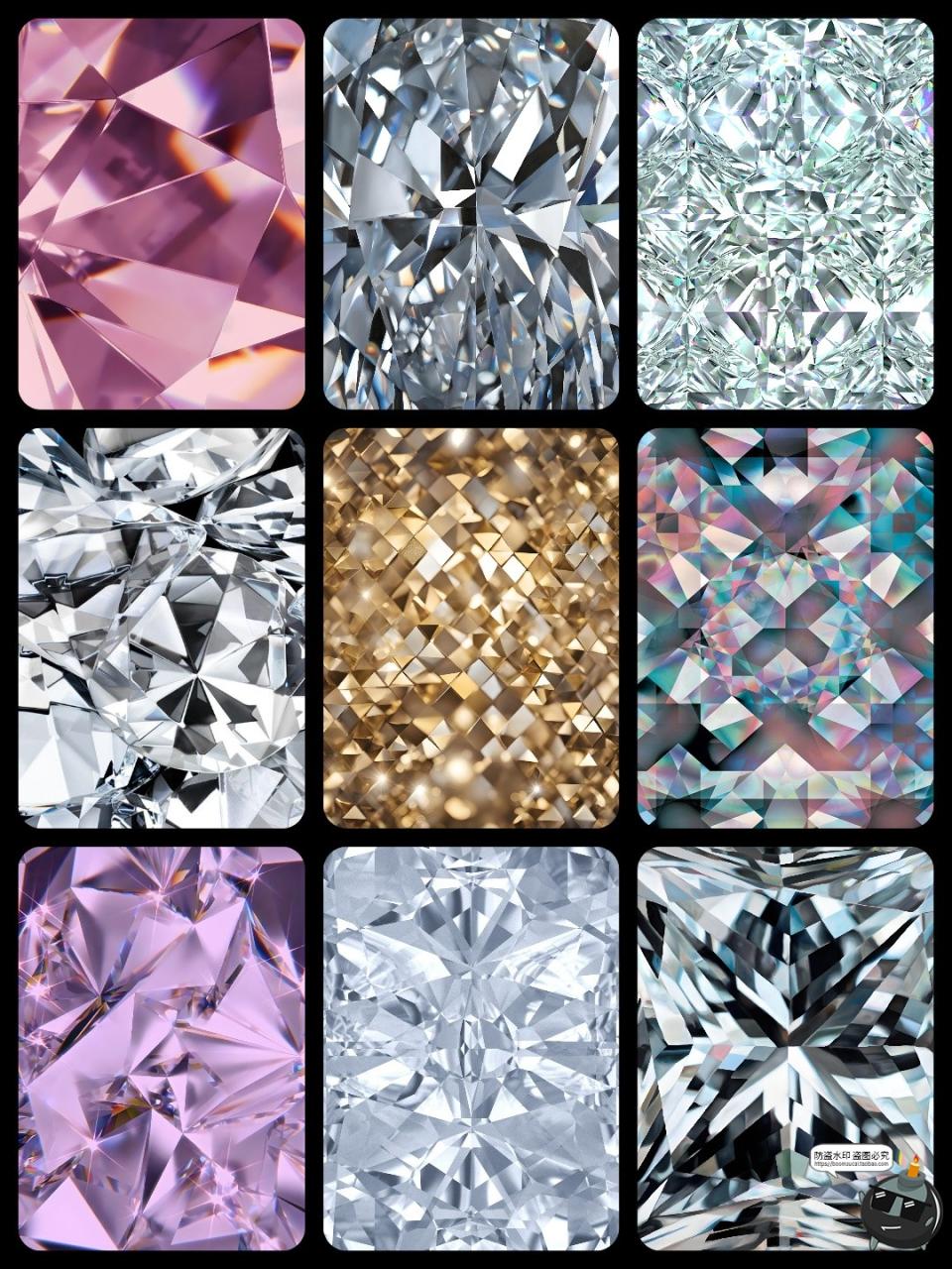 图片[1]-璀璨钻石宝石彩虹色水晶几何切面绚丽背景纹理JPG平面图片素材-设计猿