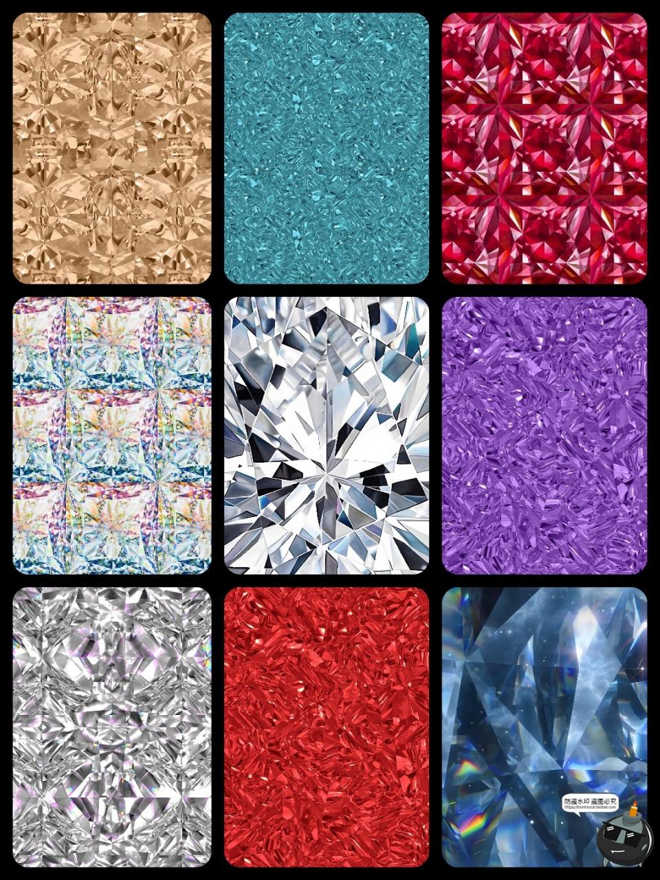 图片[3]-璀璨钻石宝石彩虹色水晶几何切面绚丽背景纹理JPG平面图片素材-设计猿