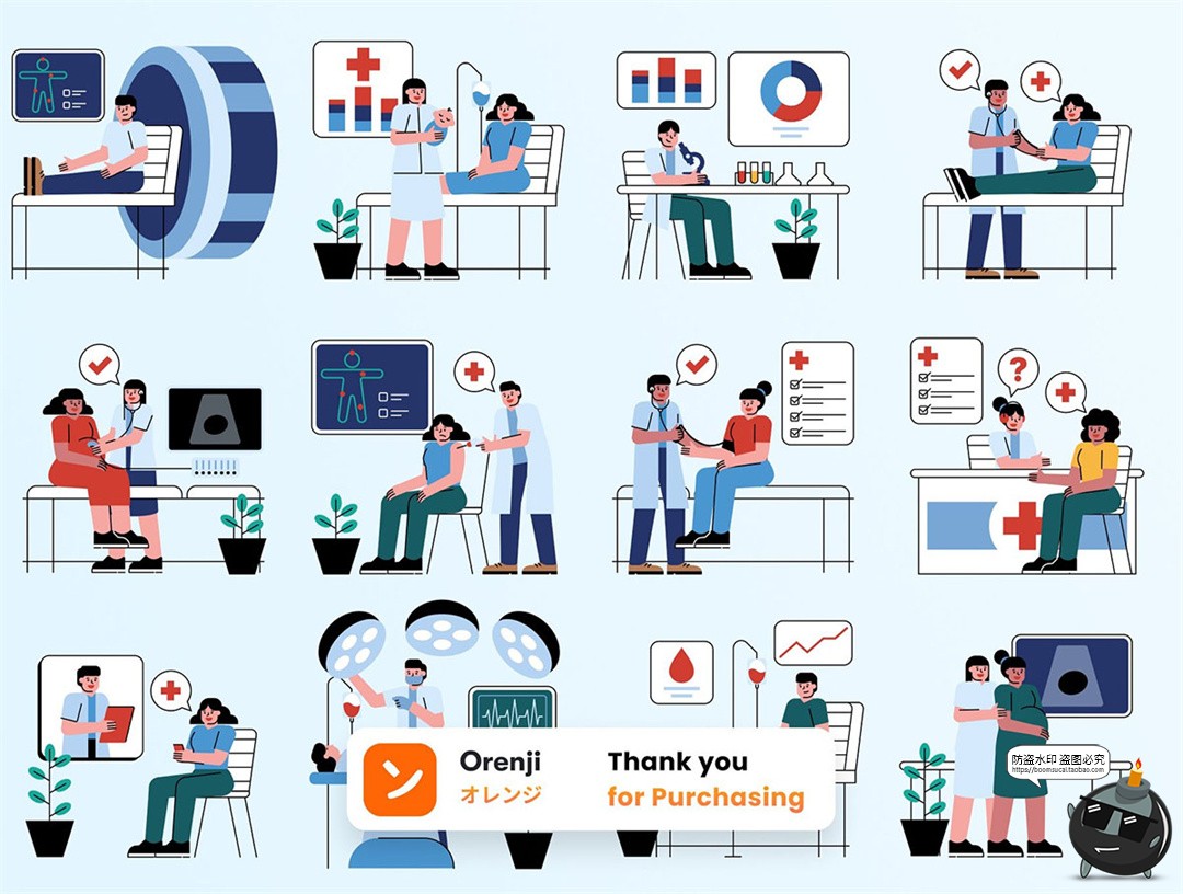 图片[4]-卡通体检医生现代医疗保健插画网页页面插图PNG免扣AI矢量SVG素材-设计猿