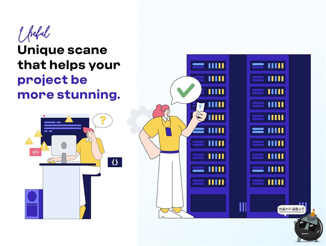 图片[2]-云计算数据中心网络安全服务科技AI矢量网页插图PNG免扣svg素材-设计猿