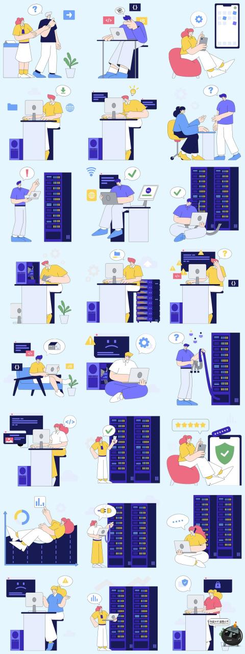 图片[3]-云计算数据中心网络安全服务科技AI矢量网页插图PNG免扣svg素材-设计猿