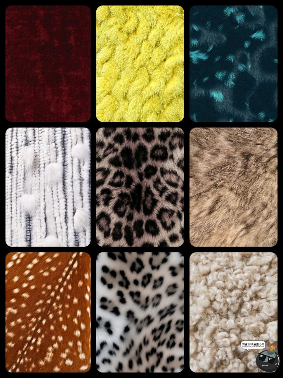 图片[5]-毛绒动物皮草面料肌理底图背景图案后期合成装饰元素JPG图片素材-设计猿