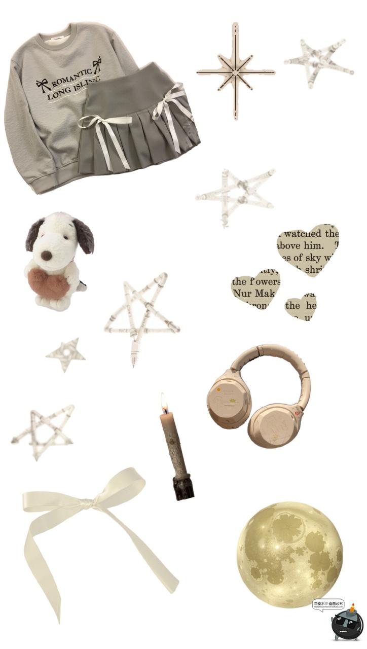 图片[3]-韩系ins白色可爱摆件手套边框电子手帐拼贴纸美工PNG免抠图片素材-设计猿