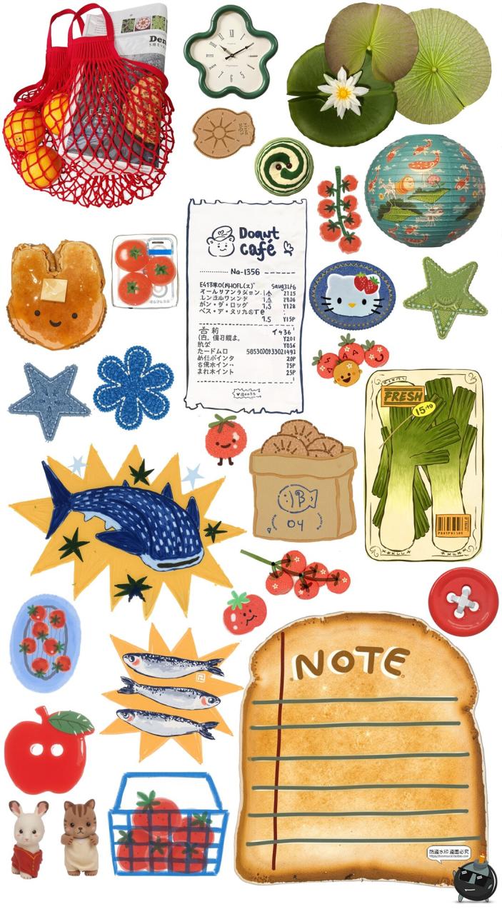 图片[4]-卡通古早手账复古韩系电子手帐拼贴纸PNG免抠图饭圈美工装饰素材-设计猿