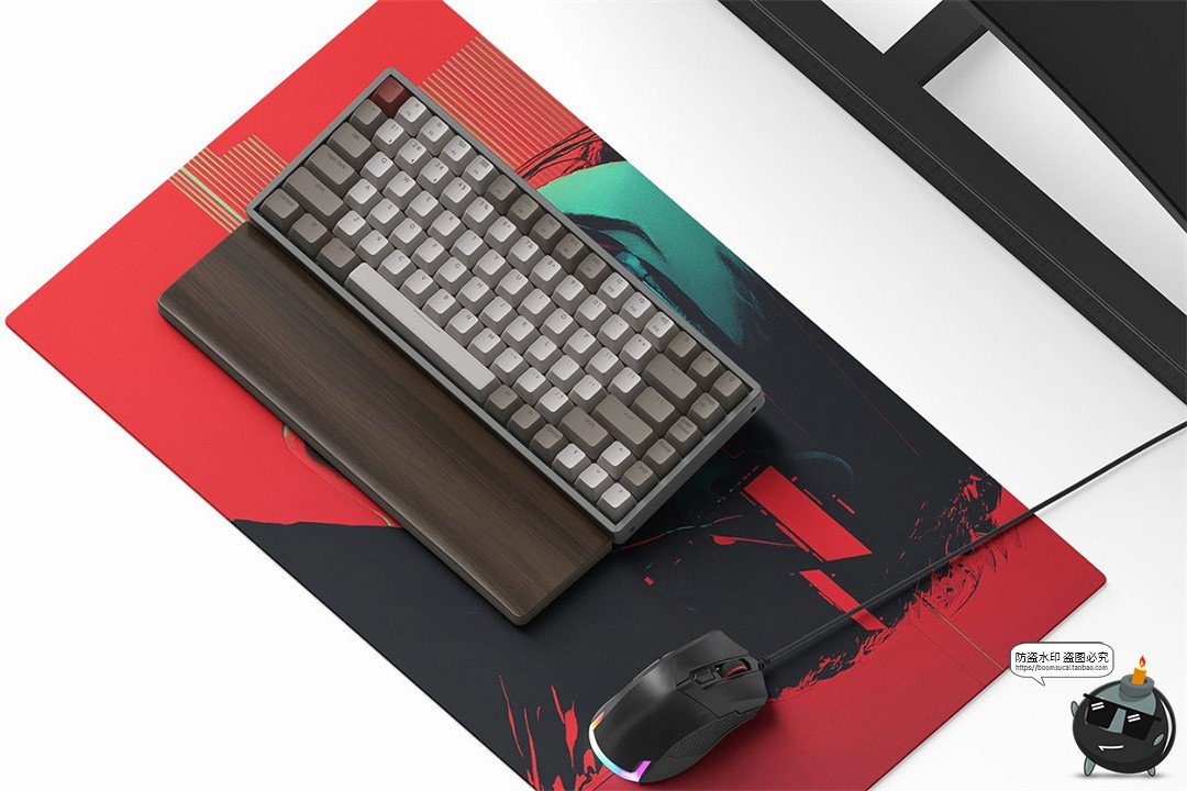 图片[5]-电竞游戏桌面鼠标垫台式桌垫印花图案展示效果图PSD模板样机素材-设计猿