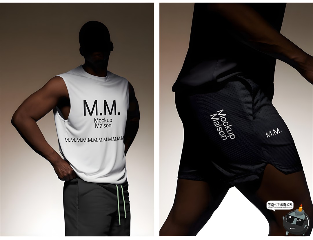 图片[3]-运动训练健身瑜伽锻炼紧身衣服装logo图标企业展示PSD样机ps素材-设计猿