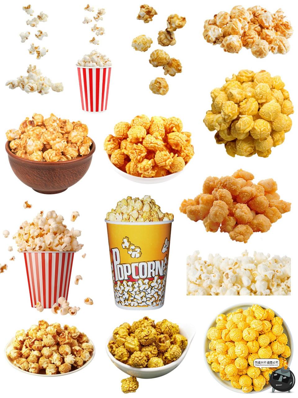 爆米花烘焙美食甜品影院海报广告美工手帐装饰PNG免扣图片素材图-设计猿