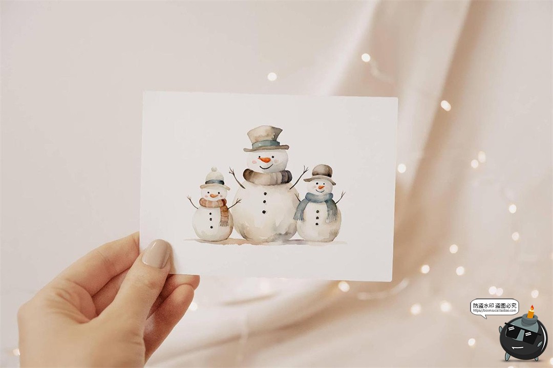 图片[10]-复古时尚圣诞节新年卡通水彩手绘装饰插图插画png免抠图片素材-设计猿