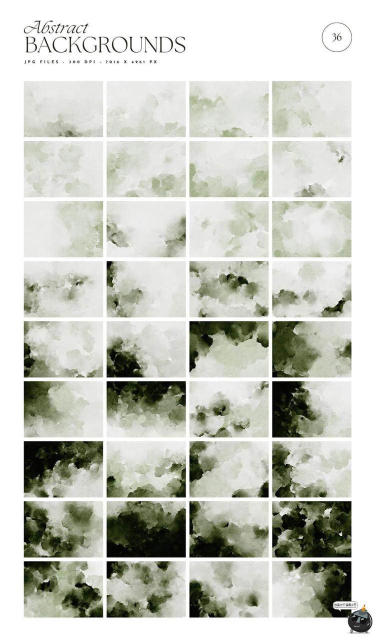 图片[2]-复古印染水墨绿色自然抽象艺术水彩渗色晕染背景底纹JPG图片素材-设计猿