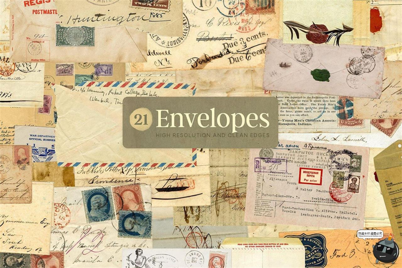 图片[3]-复古日记笔记本信封邮票门票收据人物剪贴拼贴元素PNG免抠图素材-设计猿