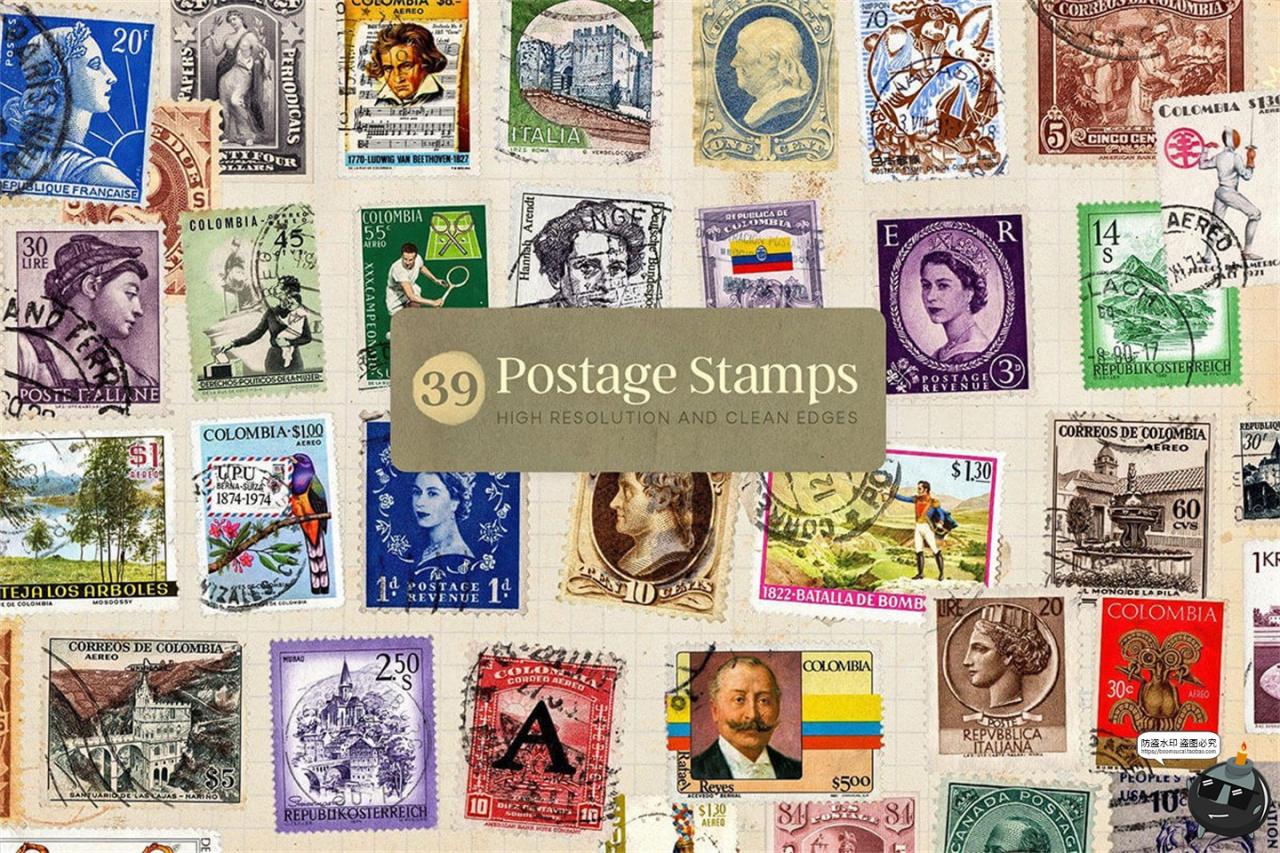 图片[5]-复古日记笔记本信封邮票门票收据人物剪贴拼贴元素PNG免抠图素材-设计猿