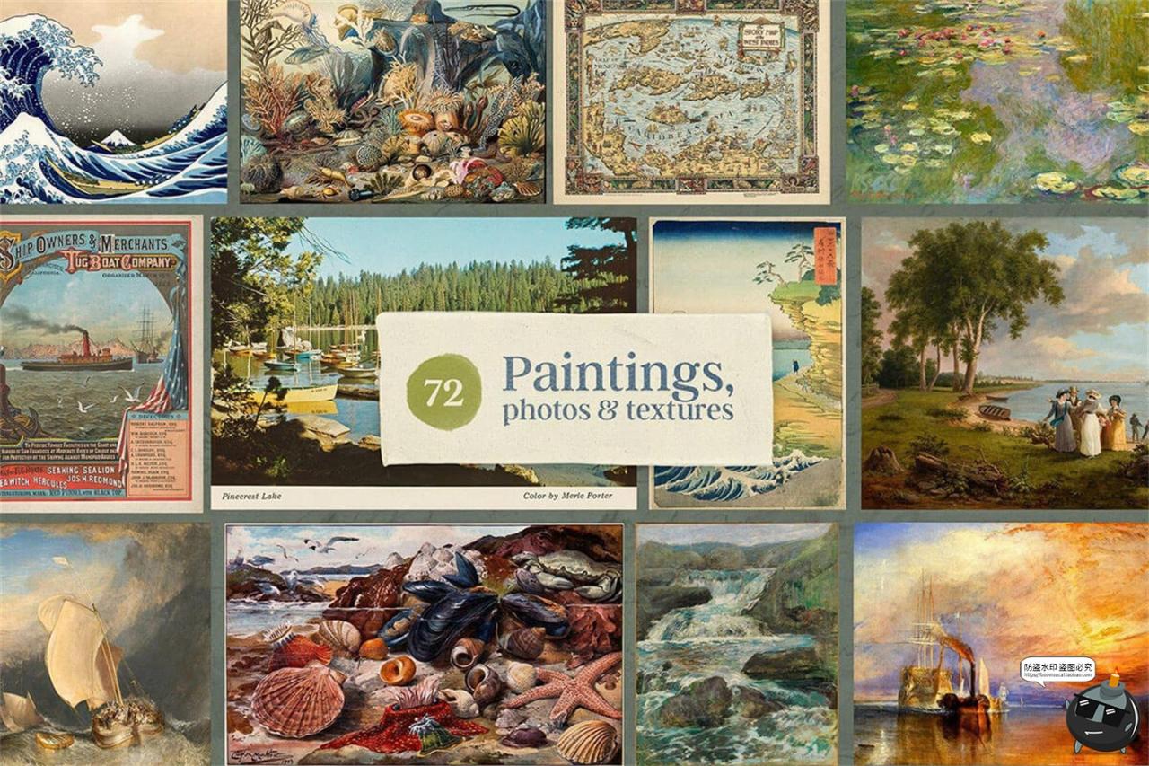 图片[4]-复古海洋珊瑚贝壳海螺边框图案插图插画手账PNG免抠图片平面素材-设计猿