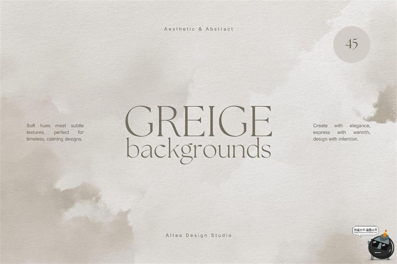 米灰色优雅时尚水彩国风水墨烟雾抽象艺术背景底纹JPG图片素材-设计猿