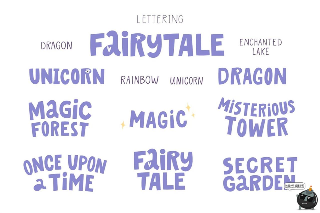 图片[9]-趣味卡通儿童童话魔法世界扁平化插图插画图案AI矢量PNG手账素材-设计猿