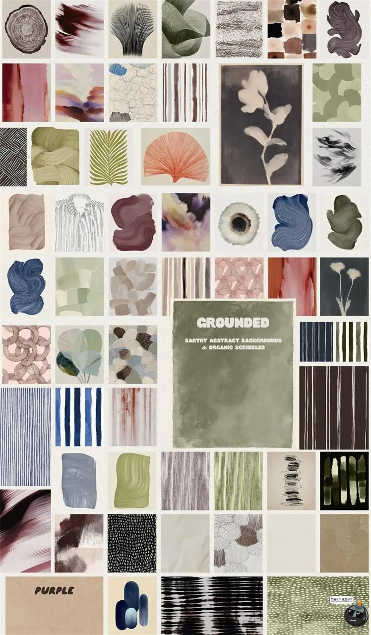 图片[2]-现代时尚手绘抽象艺术装饰挂画手工绘画背景底纹高清JPG图片素材-设计猿