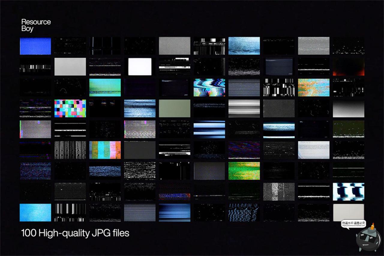 图片[2]-复古VHS怀旧故障风老电视雪花屏信号干扰抖动错位模糊背景JPG图片-设计猿