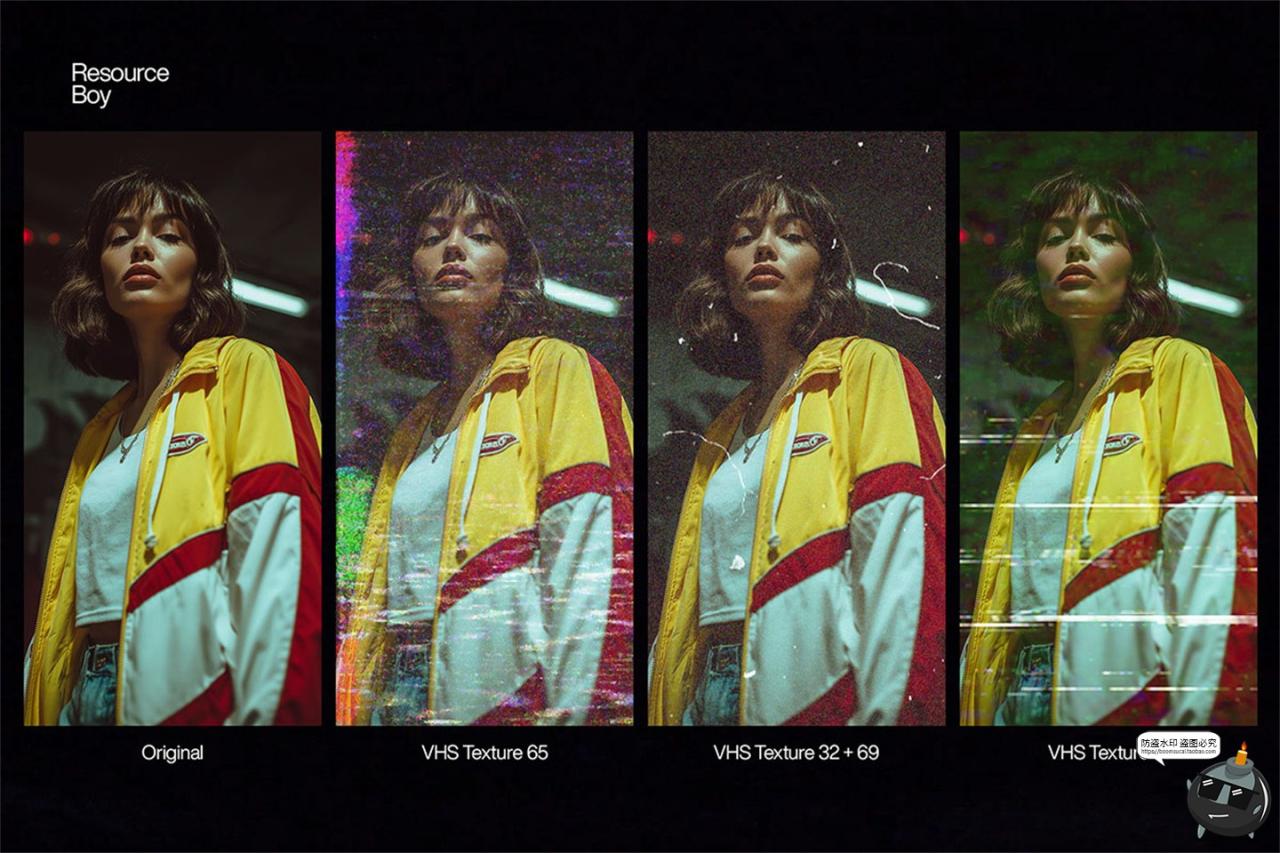 图片[3]-复古VHS怀旧故障风老电视雪花屏信号干扰抖动错位模糊背景JPG图片-设计猿