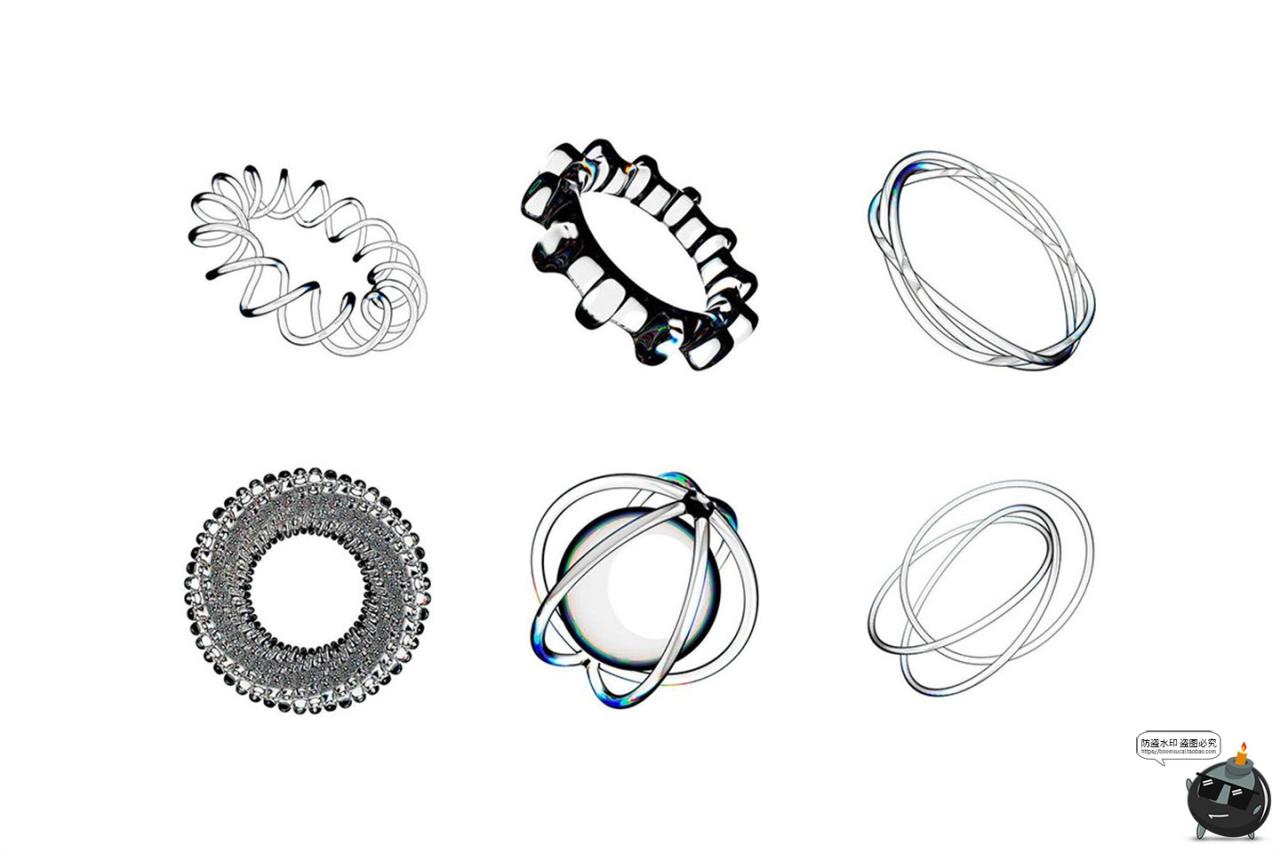 图片[3]-3D立体科幻时尚透明水晶体玻璃折射视觉几何图形PNG免抠图片素材-设计猿