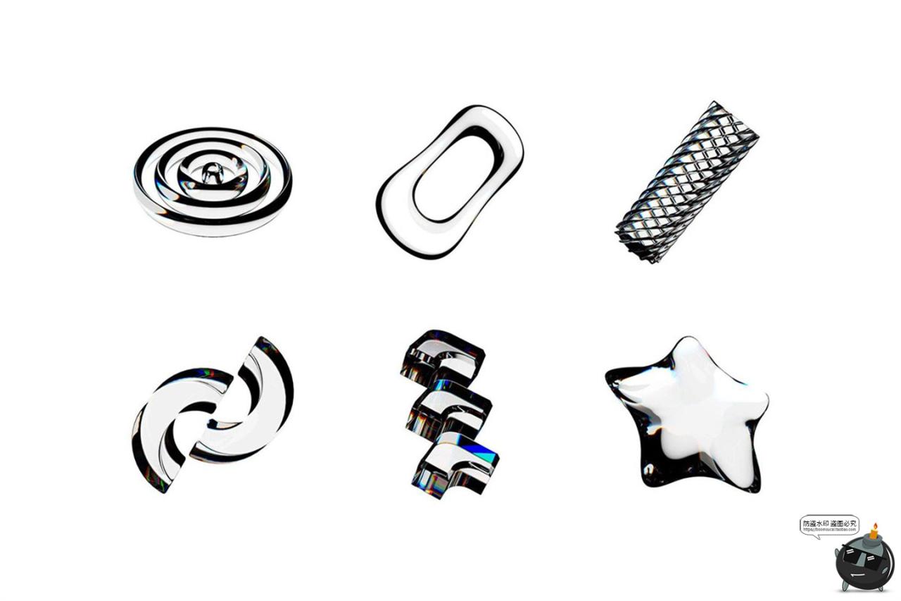 图片[5]-3D立体科幻时尚透明水晶体玻璃折射视觉几何图形PNG免抠图片素材-设计猿