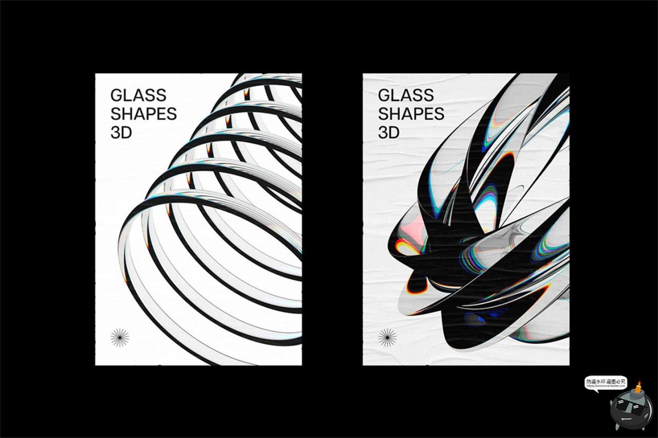 图片[6]-3D立体科幻时尚透明水晶体玻璃折射视觉几何图形PNG免抠图片素材-设计猿