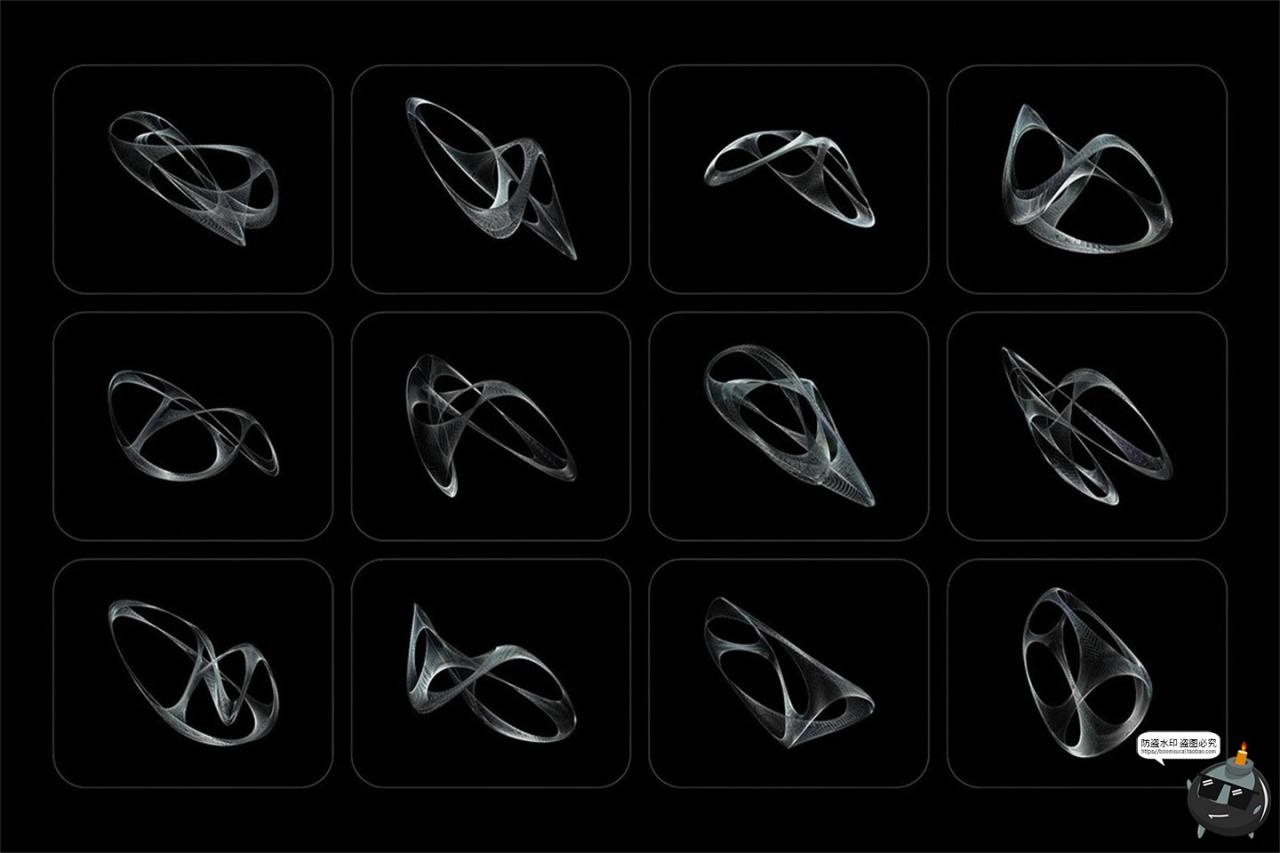 图片[2]-3D立体抽象艺术科幻线框网格科技海报背景底纹PNG免抠图片素材-设计猿