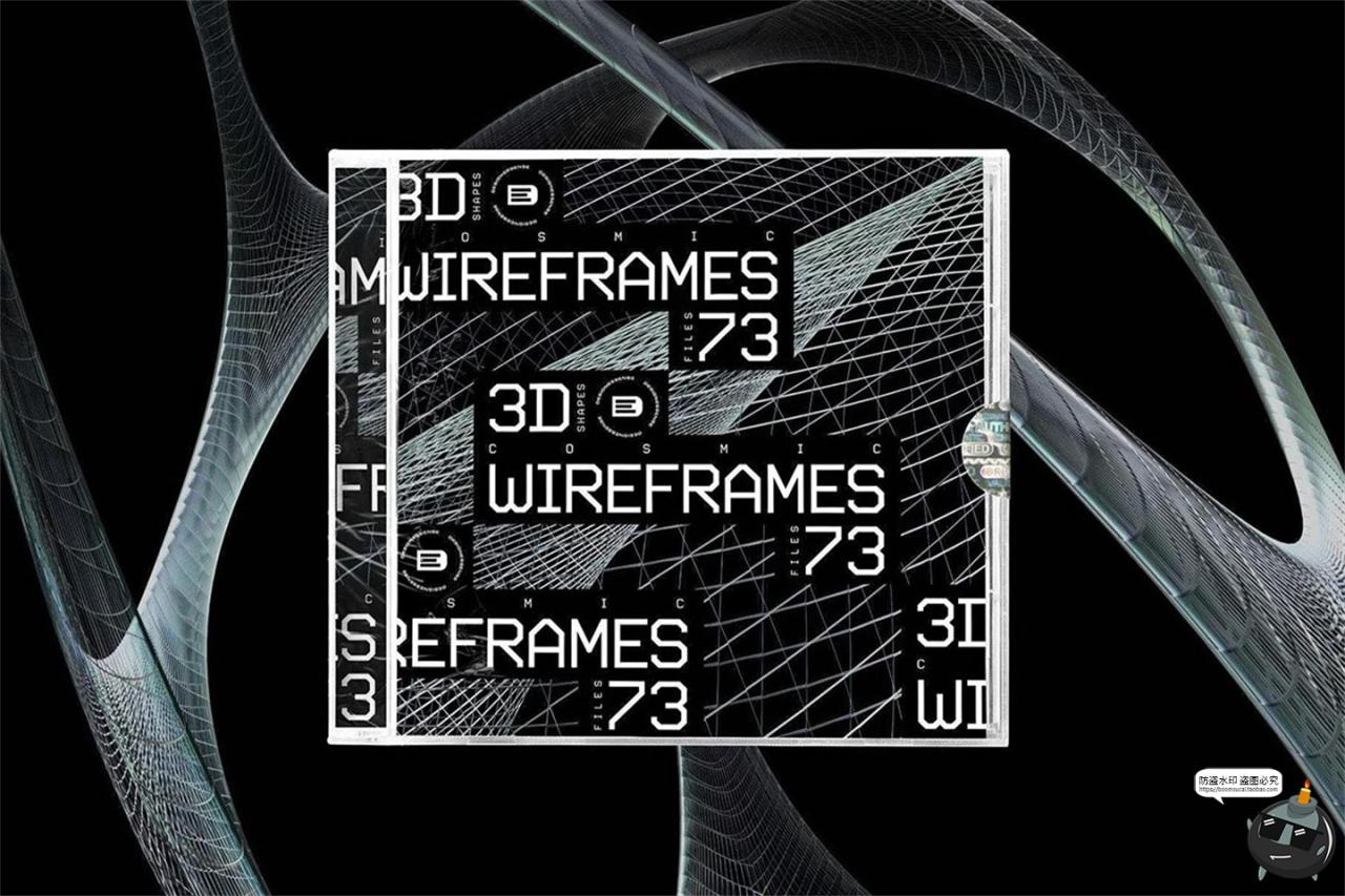 图片[12]-3D立体抽象艺术科幻线框网格科技海报背景底纹PNG免抠图片素材-设计猿