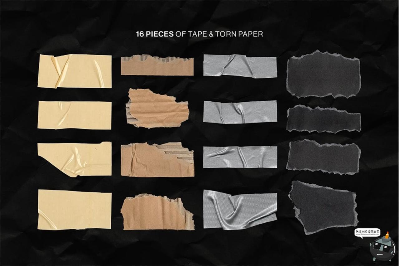 图片[2]-潮流复古英文字母数字符号剪纸拼贴撕纸手账PNG免抠图片PSD素材-设计猿