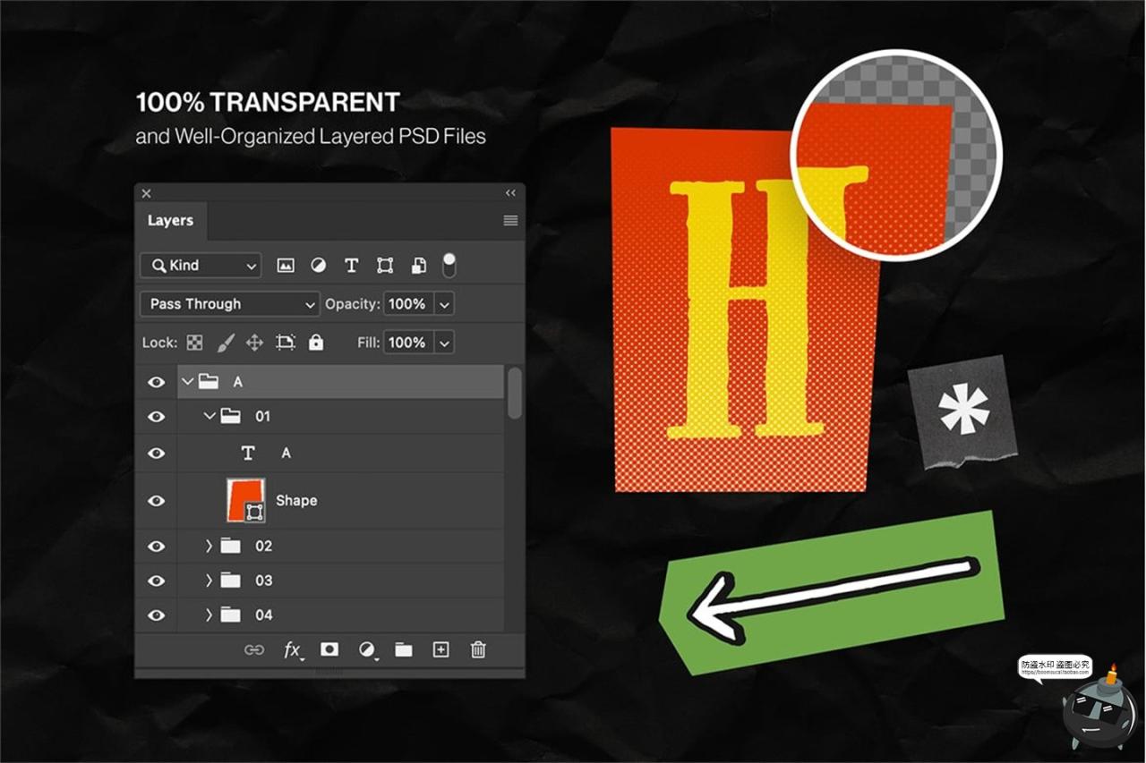 图片[9]-潮流复古英文字母数字符号剪纸拼贴撕纸手账PNG免抠图片PSD素材-设计猿