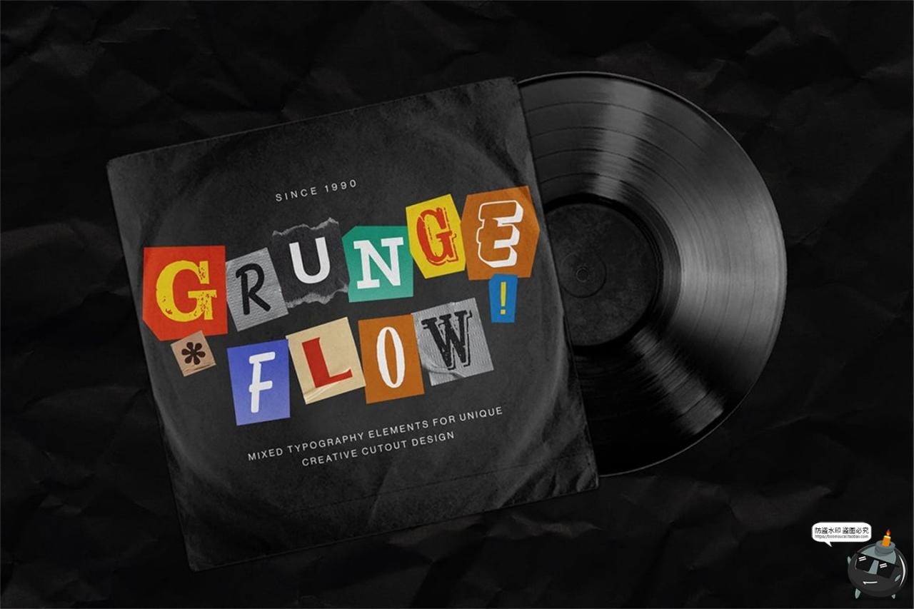 图片[10]-潮流复古英文字母数字符号剪纸拼贴撕纸手账PNG免抠图片PSD素材-设计猿