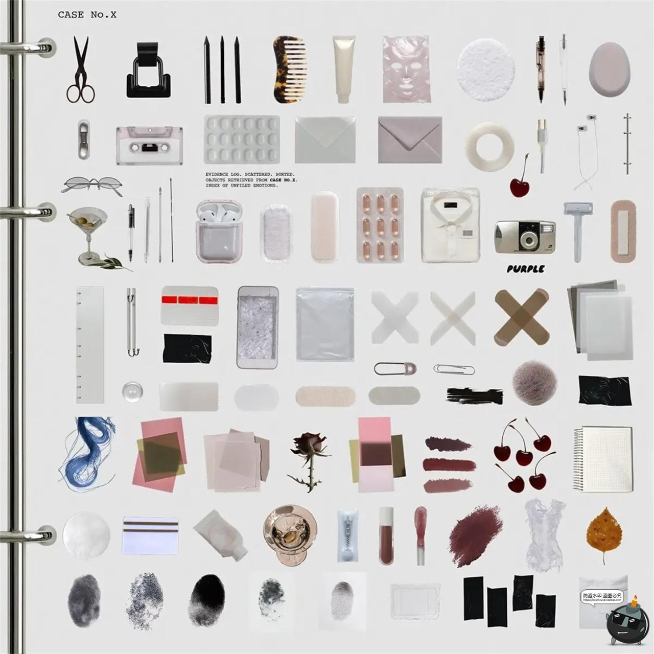 图片[2]-复古档案证件相片资料胶带宝丽来边框英文拼贴艺术PNG免抠图素材-设计猿