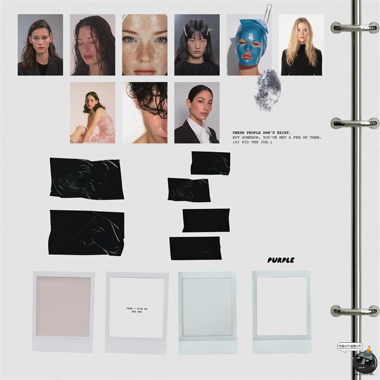 图片[3]-复古档案证件相片资料胶带宝丽来边框英文拼贴艺术PNG免抠图素材-设计猿