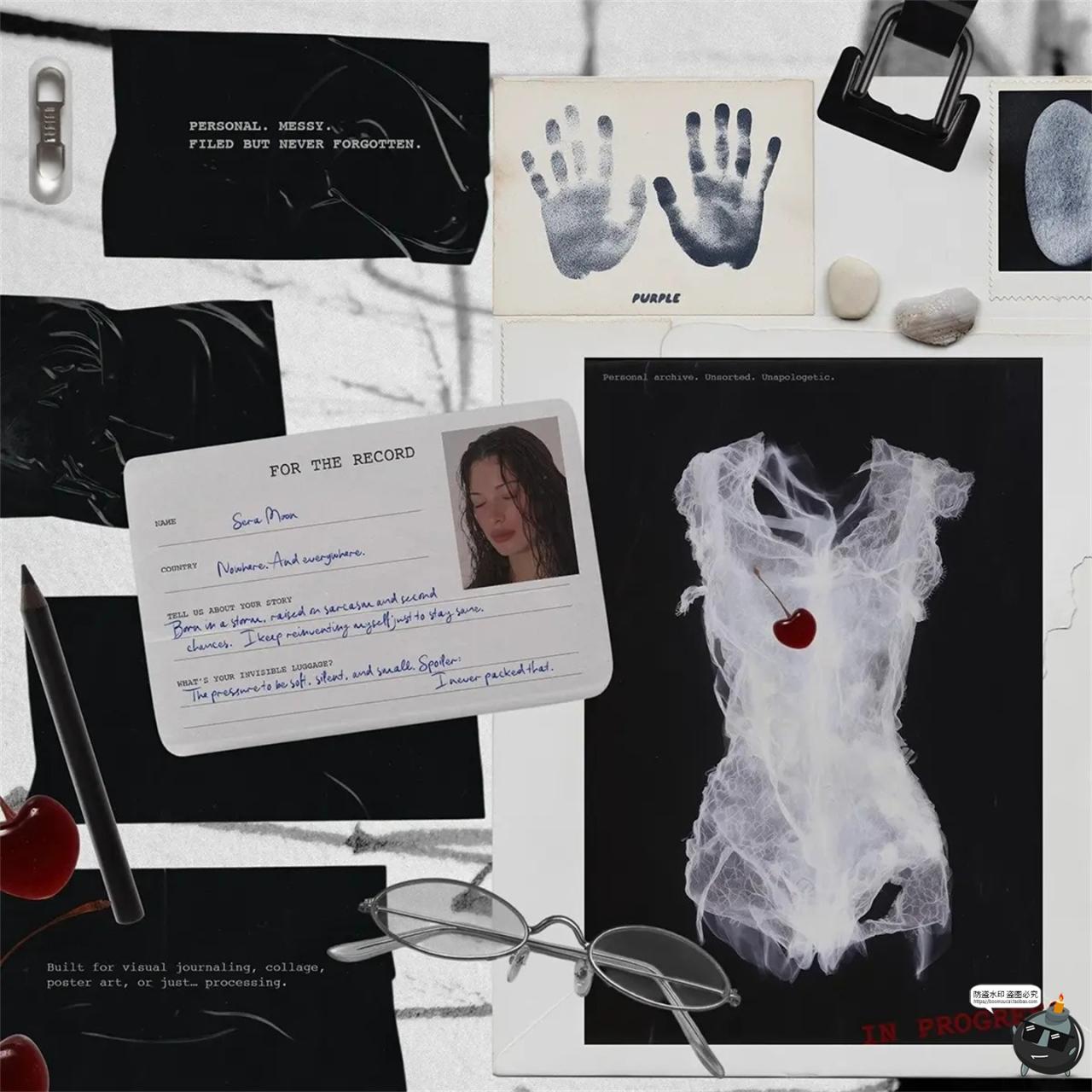 图片[8]-复古档案证件相片资料胶带宝丽来边框英文拼贴艺术PNG免抠图素材-设计猿