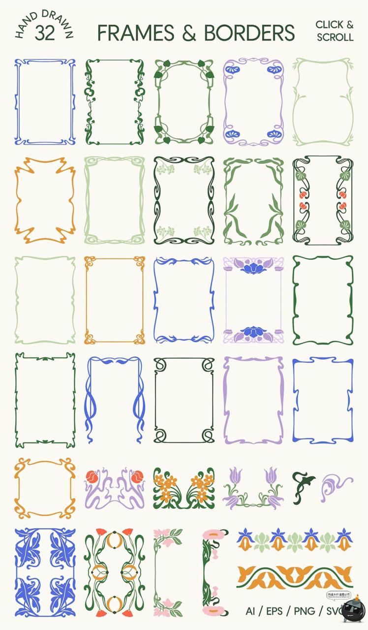 图片[4]-复古手绘自然草本植物花卉树叶新艺术装饰插图插画AI矢量JPG素材-设计猿