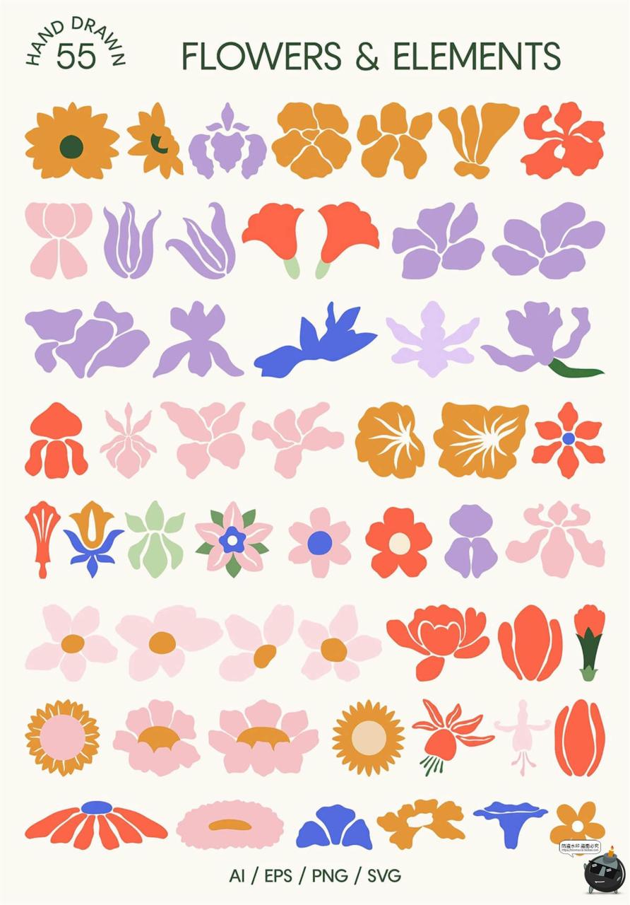 图片[6]-复古手绘自然草本植物花卉树叶新艺术装饰插图插画AI矢量JPG素材-设计猿