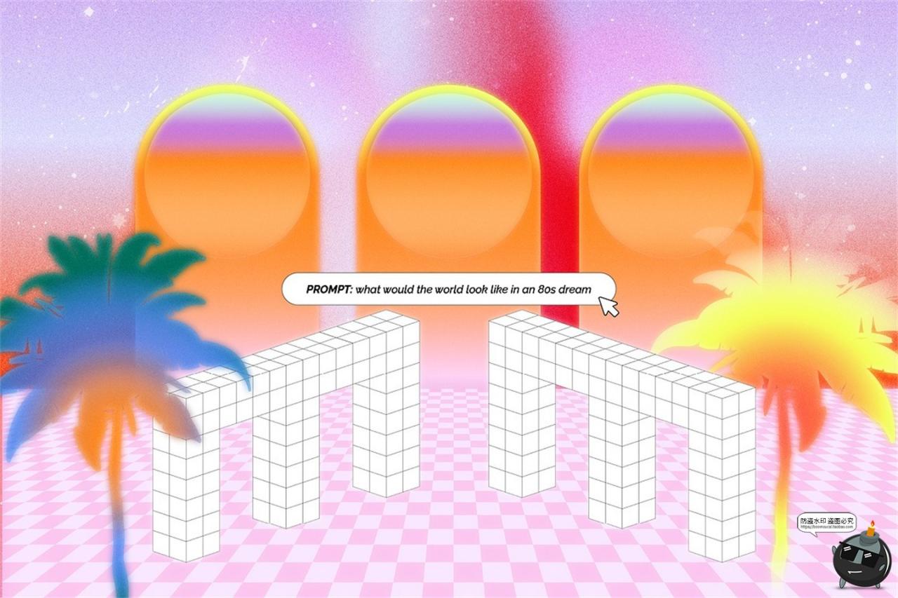 图片[6]-复古蒸汽波3D立体几何图形彩虹迷幻渐变背景AI矢量PNG免扣JPG素材-设计猿