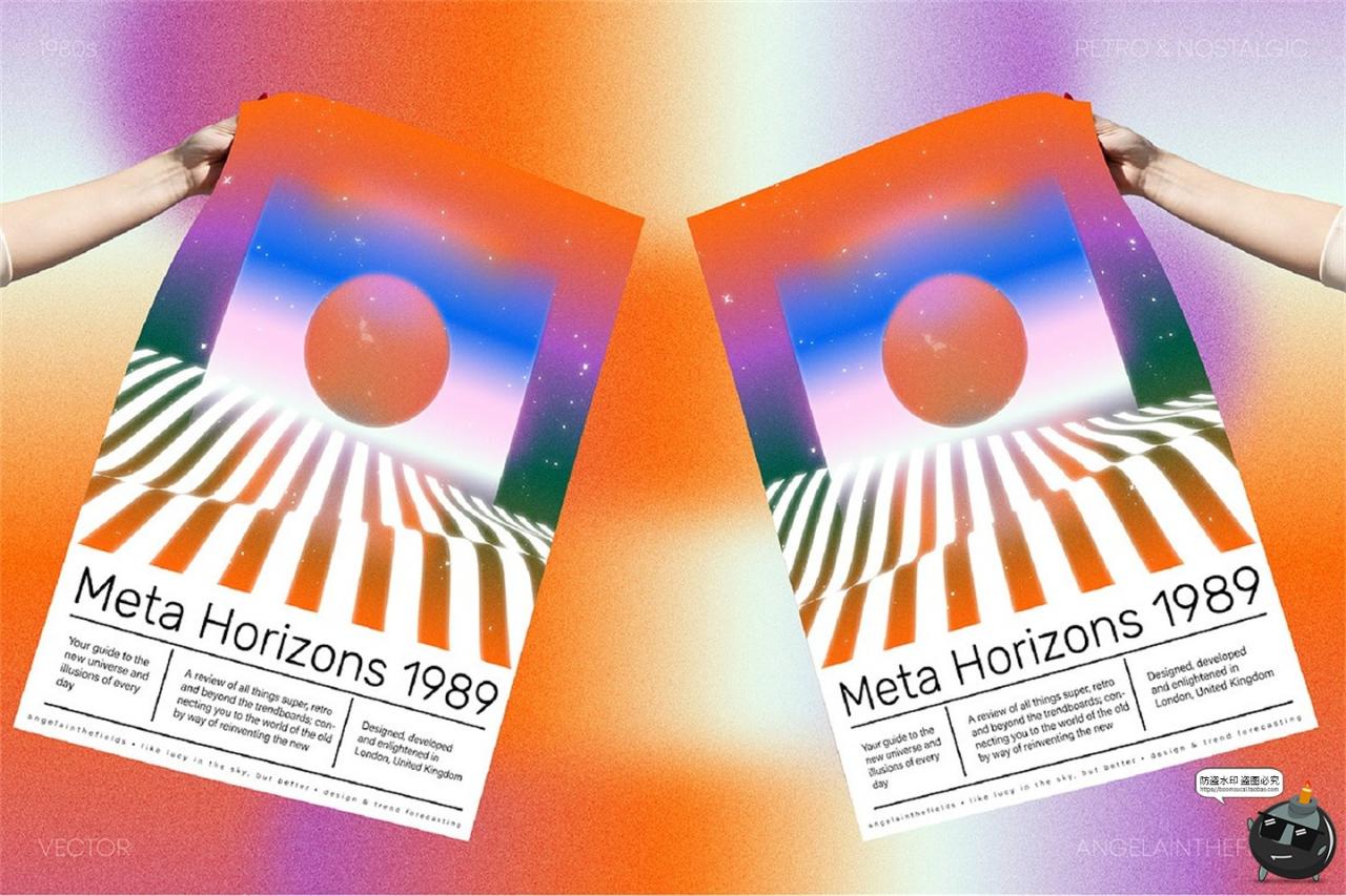 图片[10]-复古蒸汽波3D立体几何图形彩虹迷幻渐变背景AI矢量PNG免扣JPG素材-设计猿