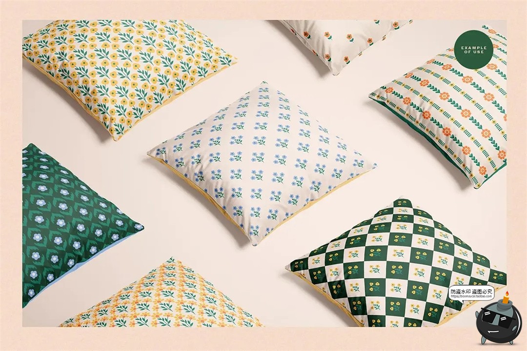 图片[7]-复古优雅时尚野花雏菊郁金香无缝拼接花卉JPG图案AI矢量PNG素材-设计猿