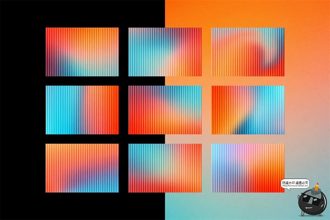 图片[8]-复古科幻时尚长虹玻璃条纹彩虹渐变颗粒噪点背景底纹JPG图片素材-设计猿