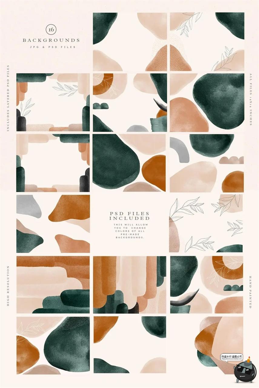 图片[3]-侘寂大地色自然优雅时尚水彩绘画水墨元素装饰艺术PNG图片素材-设计猿